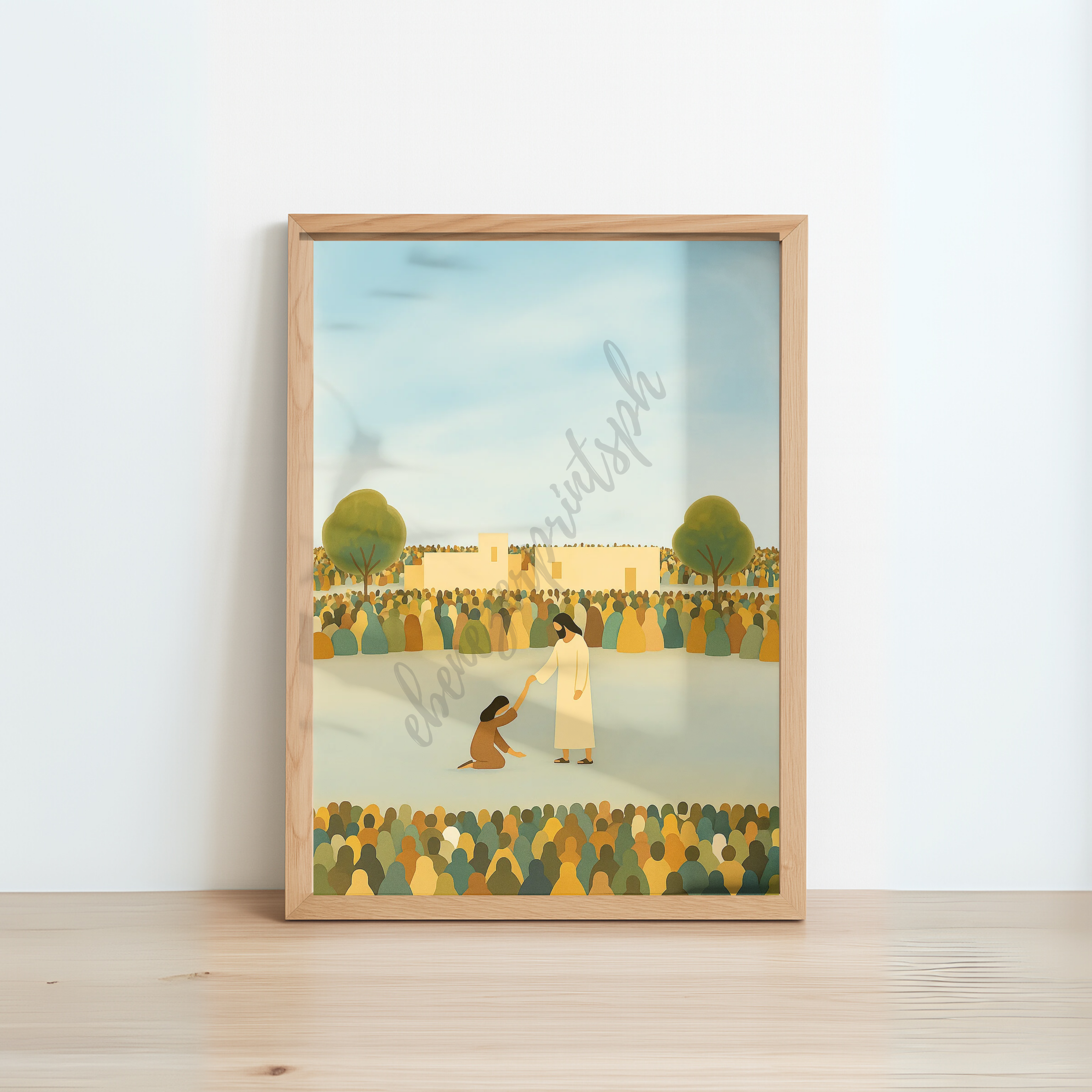 Woman with the Issue of Blood – Framed Christian Wall Art